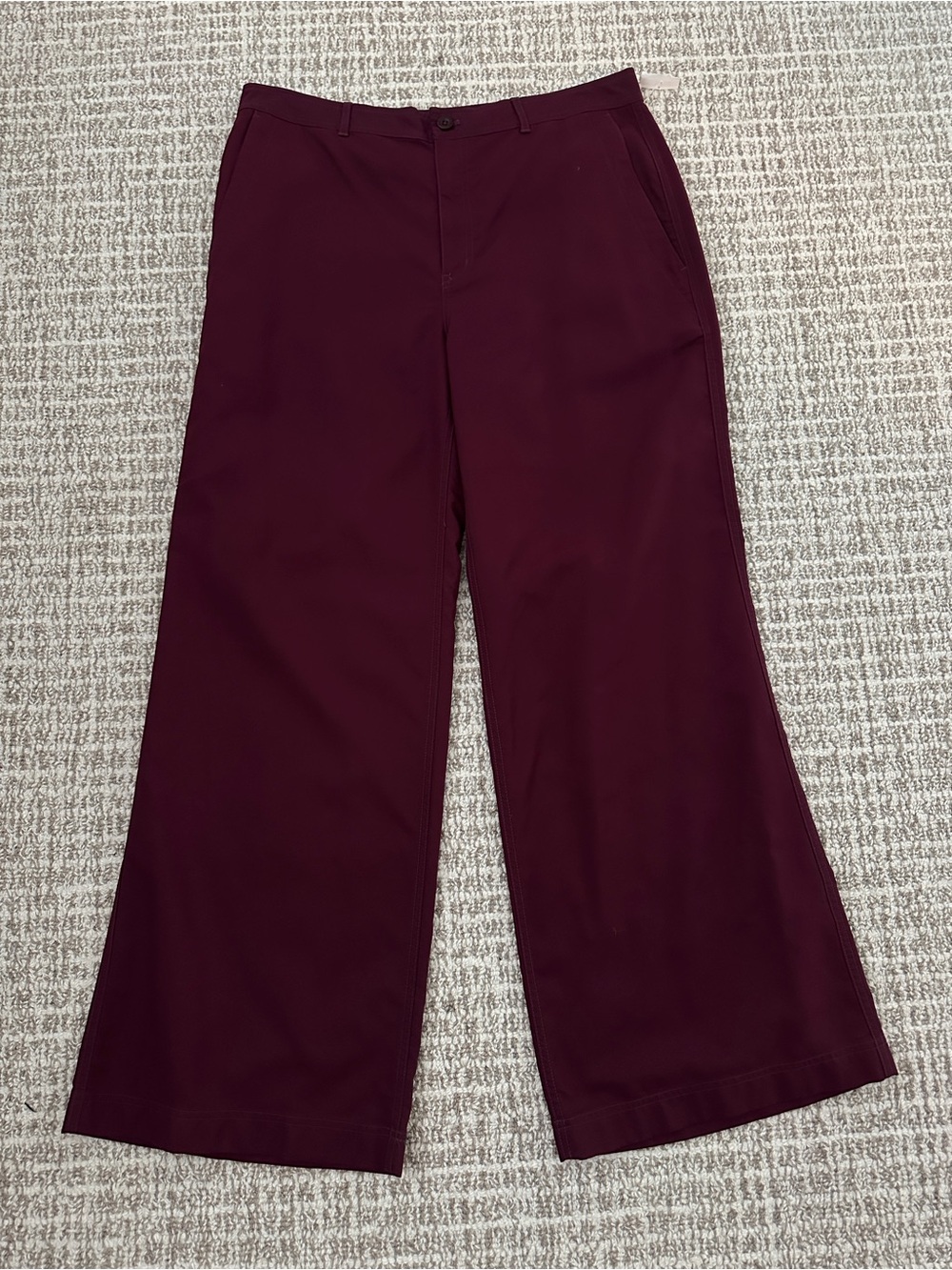 NEW Lauren Ralph Lauren Burgundy Wide-Leg Women's Pants, Sz 12